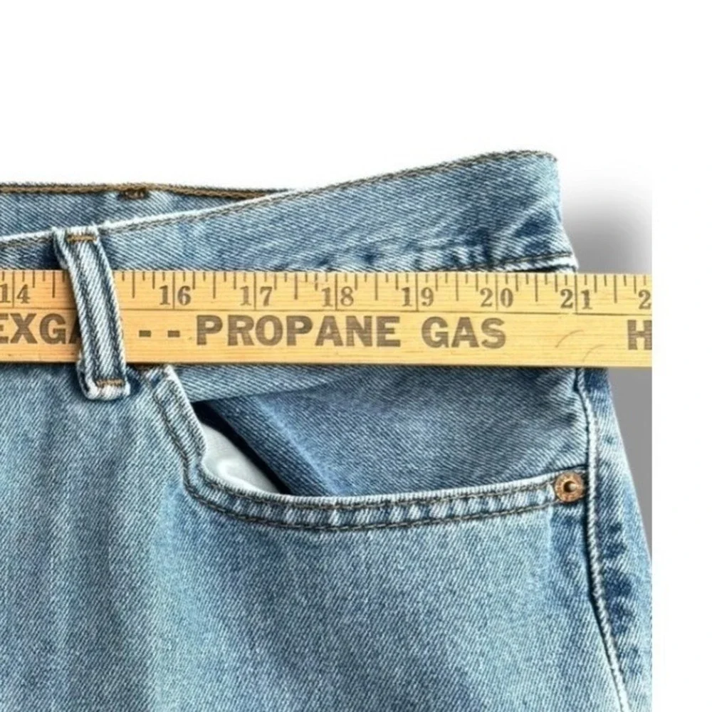 Levis 505 Regular Fit Straight Leg Jeans‎ Mens 42x30 Light Wash Blue Denim
